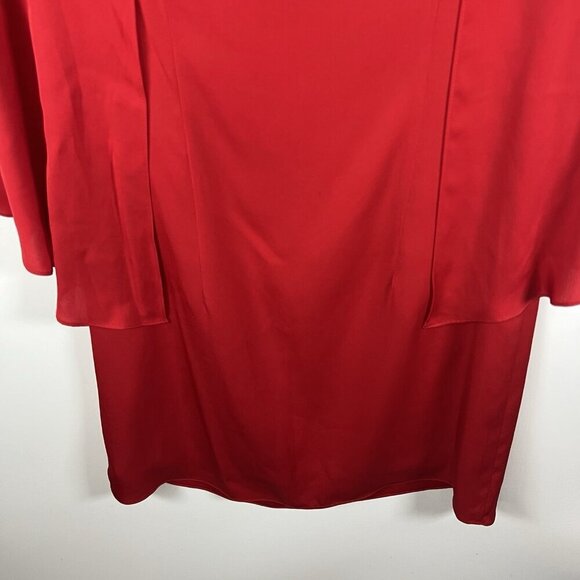 Milly Women Beetle Flutter Sleeve V Neck Mini Dress Red Size 4 Designer Party - Picture 11 of 11